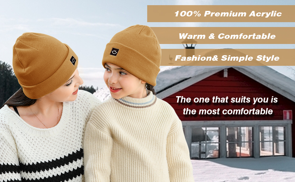 2 Packs Beanie Hat for Women Men