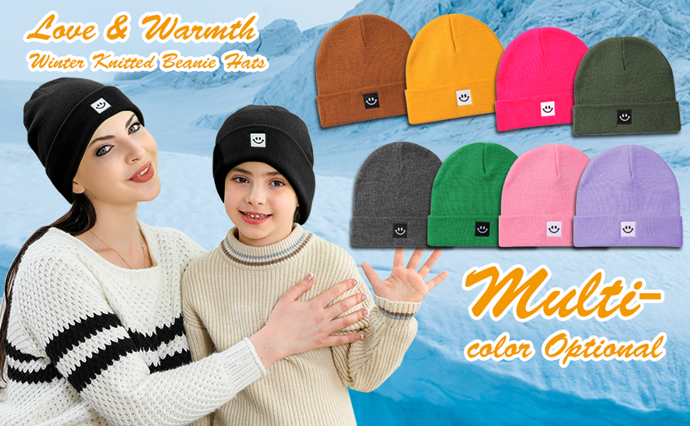 2 Packs Beanie Hat for Women Men