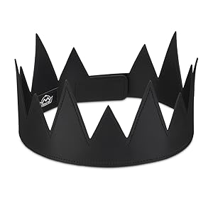 Black Adjustable Faux Leather Crown Hat