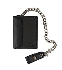 levis trifold chain wallet