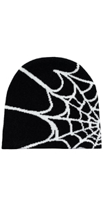 Y2K Gothic Spider Pattern Wool Acrylic Knitted Hat