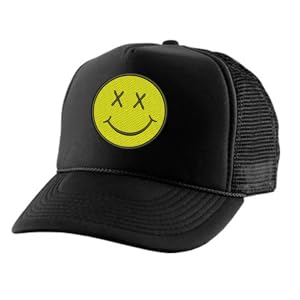 Black Smiley Face Trucker Hat 