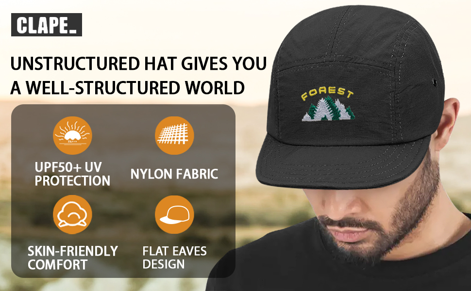 Short Bill Dad Hat Baseball Cap Trucker Cap Flat Bill Cap Embroidery 5 Panel Hat Outdoor Cap Sun Cap