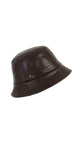 Leather Bucket Hat Women Sun Hat