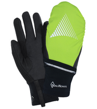 Mens Convertible Running Gloves in Hi Vis Yellow