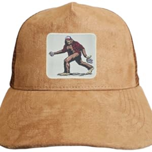 sasquatch,big foot,trucker,hats,hat,mesh backing,men,women,birthday,for him,her,snapback hat brown