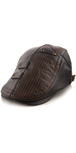 men leather cap winter