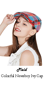 Unisex Colored Plaid Flat Newsboy Hats British Retro Checkered Beret Male Casual Forward Caps