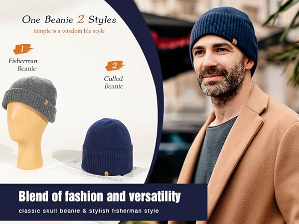 fisherman cuff beanie stylish