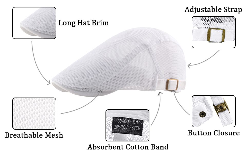 flat cap hair transplant hat newsboy hat for summer flat cap newsboy hat men''s mesh hats caps