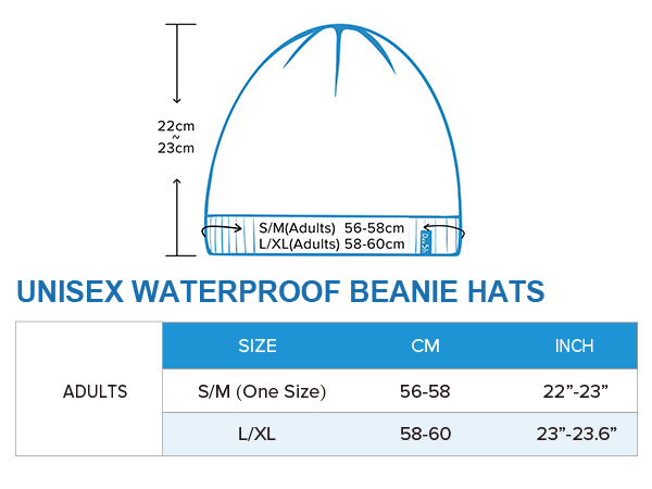 waterproof beanie hat sizing