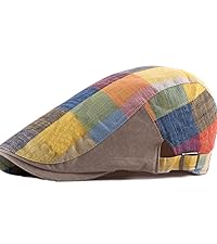 color mix check flat cap