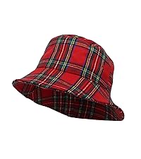 Red tartan check christmas hat 