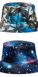 Galaxy Bucket Cap Women Blue Summer Beach Boonie Hat