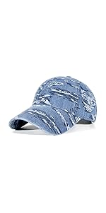  Blue Tiger Stripes Camo Washed Baseball Cap