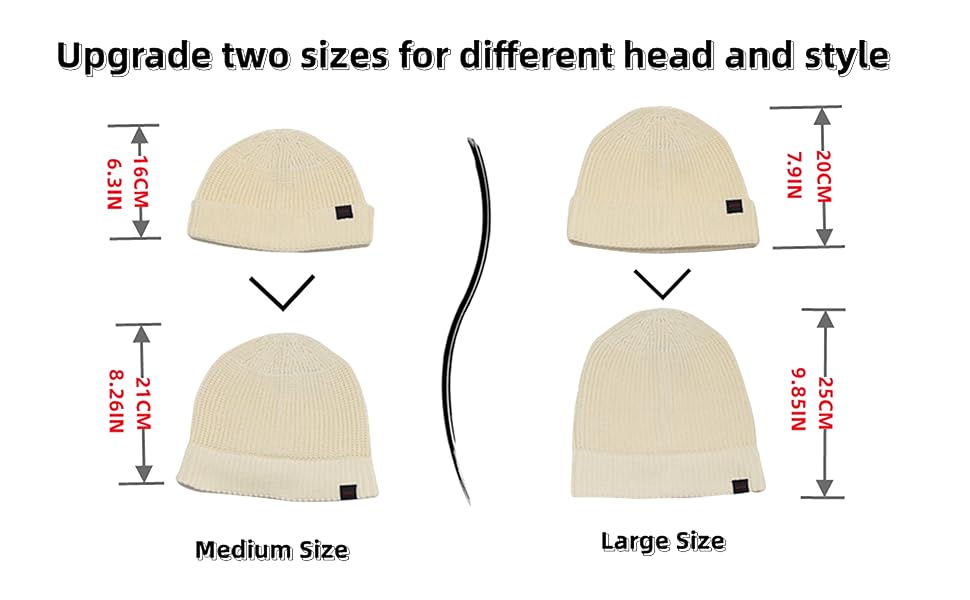 new size chart-fisherman beanie