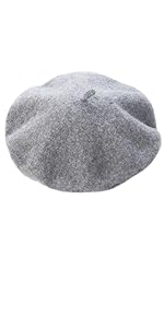 Gray Wool Blend French Beret Hat