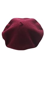 Burgundy Wool Blend French Beret Hat