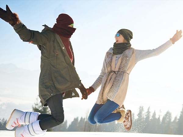 knit beanie and neck warmer