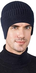 men hat with ears ear cover knit hat with ear flaps beanie with ear flaps