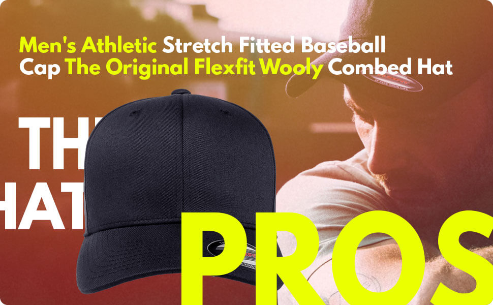 Original Flexfit Wooly Combed Ballcap Flexfit Men''s Athletic Baseball Fitted Cap