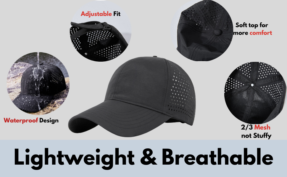 Quick Dry Mesh Sports Hat for Big Heads