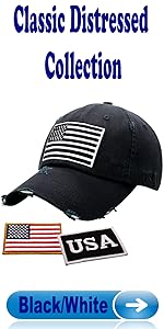 American Flag Classic Distressed Collection _ Black/White