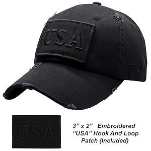 Antourage American Flag hat with tonal USA embroidered patch (Included)