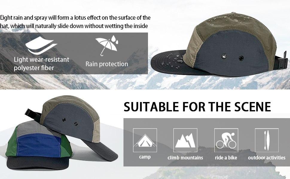 5 Panel Hat UPF50+ Sun Hats Quick Dry Outdoor Sports Run Cap