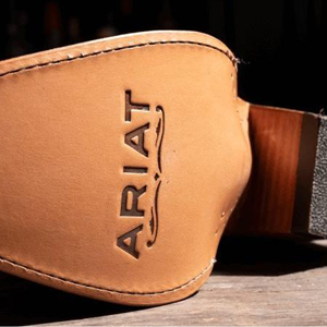 Ariat logo branded on bottom of a boot