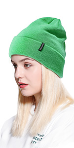 green beanie hat 