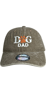 Dog Dad Hats for Men & Women Strap Snapback Washed Khaki