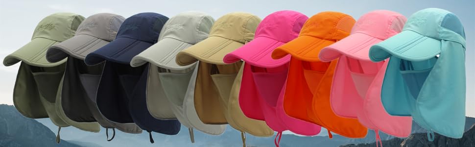 Connectyle UPF 50+ Protection Cap outdoor sports cap for men and women adjustable neck flap ball cap