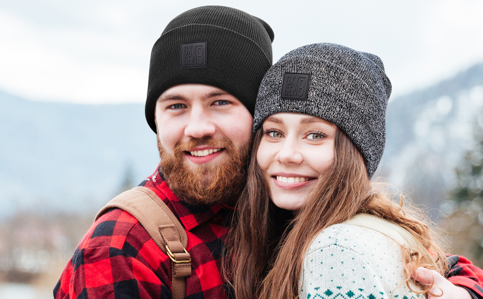 Black And marled beanie men women