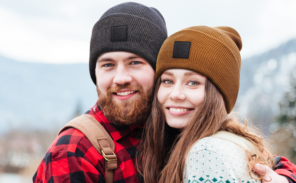 Grey and Brown Beanie