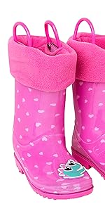 kids rain boots dino pink hearts