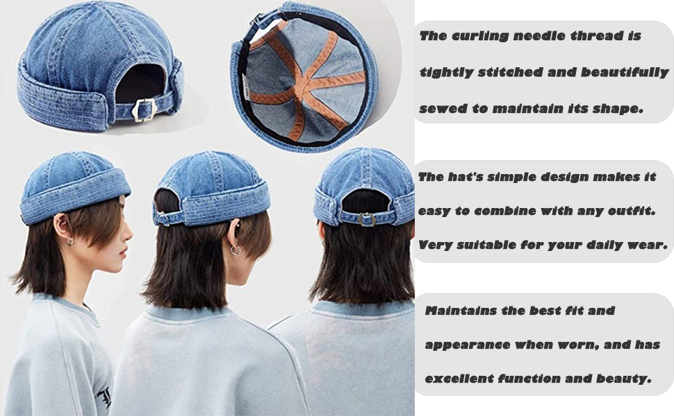 Brim-Less Summer Cap Hip Hop Dancing No Brim Hat Round Beanie Hat