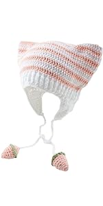 Crochet Hats for Women Vintage Beanies Cat Ear Beanie Fox Hat