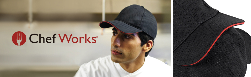 man wearing baseball hat with red trim