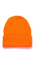 mens thinsulate acrylic cuff knit hat hot shot hunting blaze orange camo camouflage cap beanie