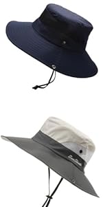 Sun Hats for Men Women,Wide Brim Beach Fishing Hat,UPF 50+ Breathable Bucket Cap