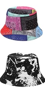 Bucket Hat for Men Women,Packable Reversible Printed Sun Hats