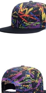 Graffiti Starry Sky Printed Dad Caps Baseball Cap,Unisex Hip Hop Multicolor Snapback Hat