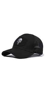 black skull baseball cap