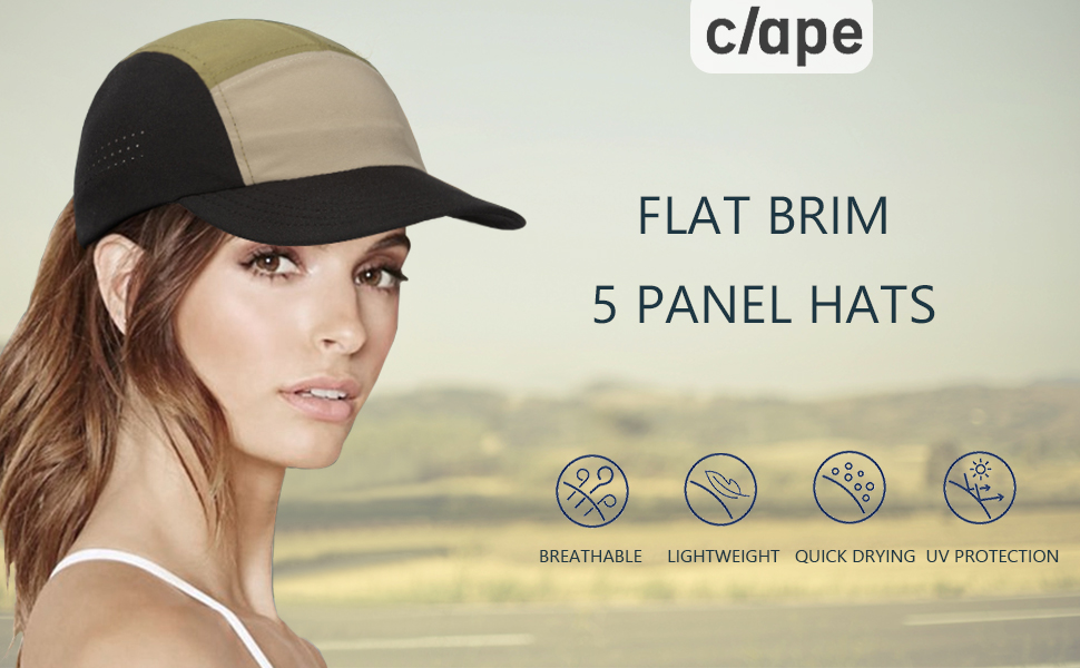 Flat Brim 5 Panel Hats