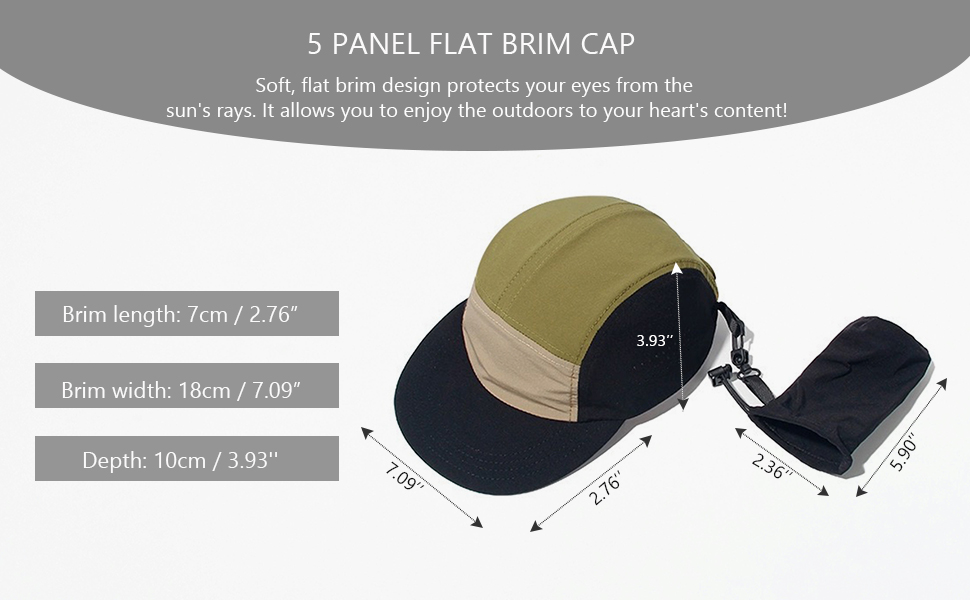 Flat Brim 5 Panel Hats