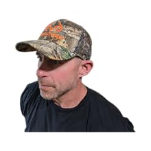 realtree mossy oak blaze orange camouflage mesh back snap back precurved flat bill trucker hat cap