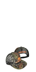 realtree mossy oak blaze orange camouflage mesh back snap back precurved flat bill trucker hat cap