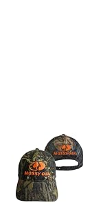 realtree mossy oak blaze orange camouflage mesh back snap back precurved flat bill trucker hat cap