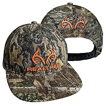 realtree mossy oak blaze orange camouflage mesh back snap back precurved flat bill trucker hat cap